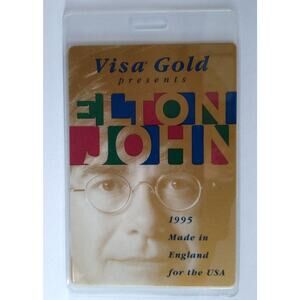 Elton John Made In England Backstage Pass Original 1995 Double Sided Pop Rock